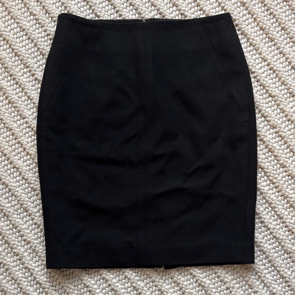 Ann Taylor Black Flat Front Pencil Skirt